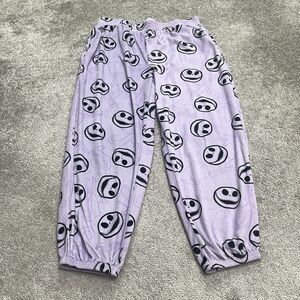 Disney Nightmare Before Christmas Plush Pajama Pants Women Large Purple Sleepwea